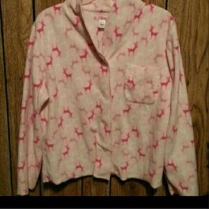 PINK Victoria's Secret Pink and Cream Pajama Top